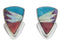 Multicolor Inlay Sterling Silver Jewelry Post Earrings BW69870